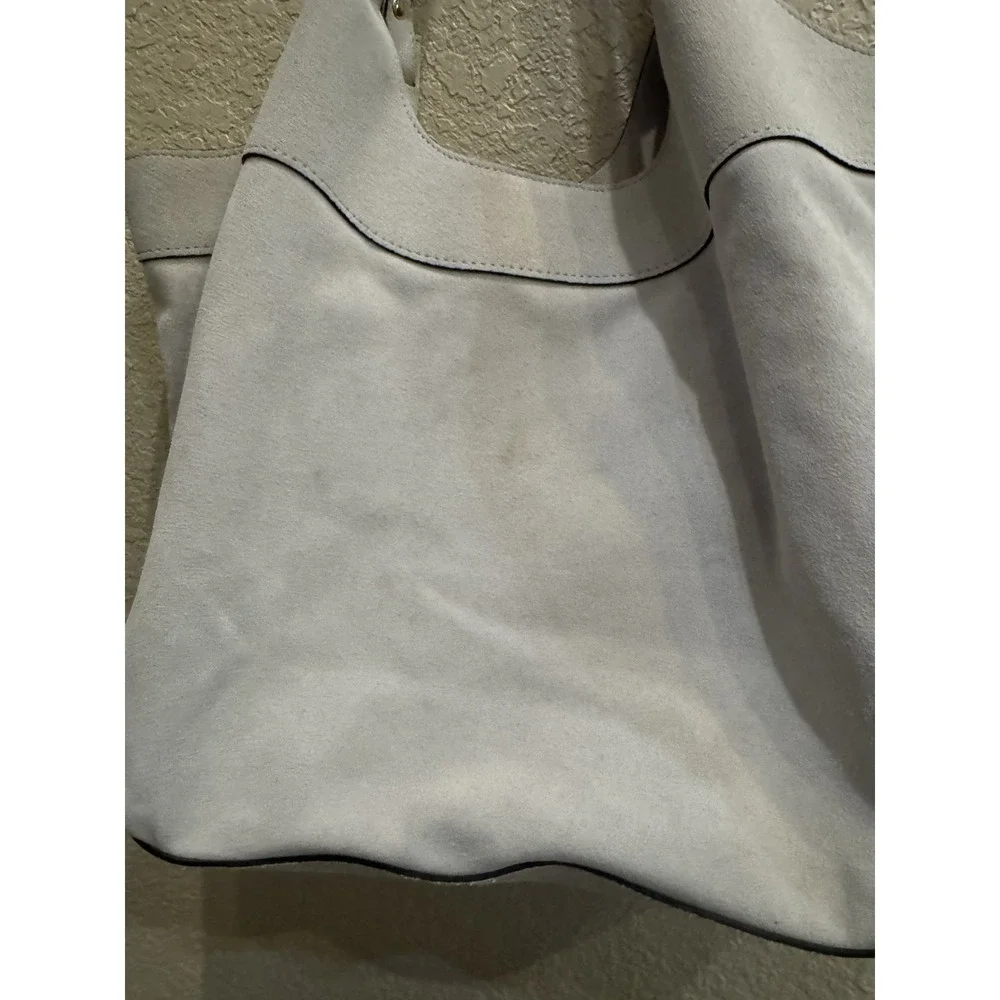 Anna Paola Cream Suede Hobo Bag Luce